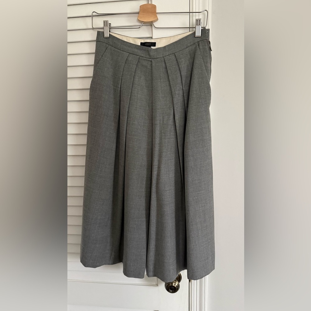 J. Crew Classic Gray Wool Wide leg Pants